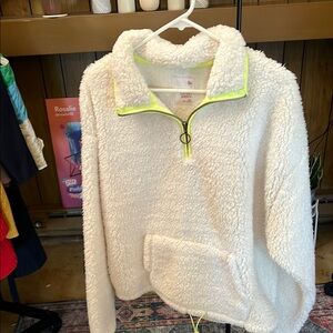 SO Off-White Quarter-Zip Oversized Long Sleeve Polo Top XXL